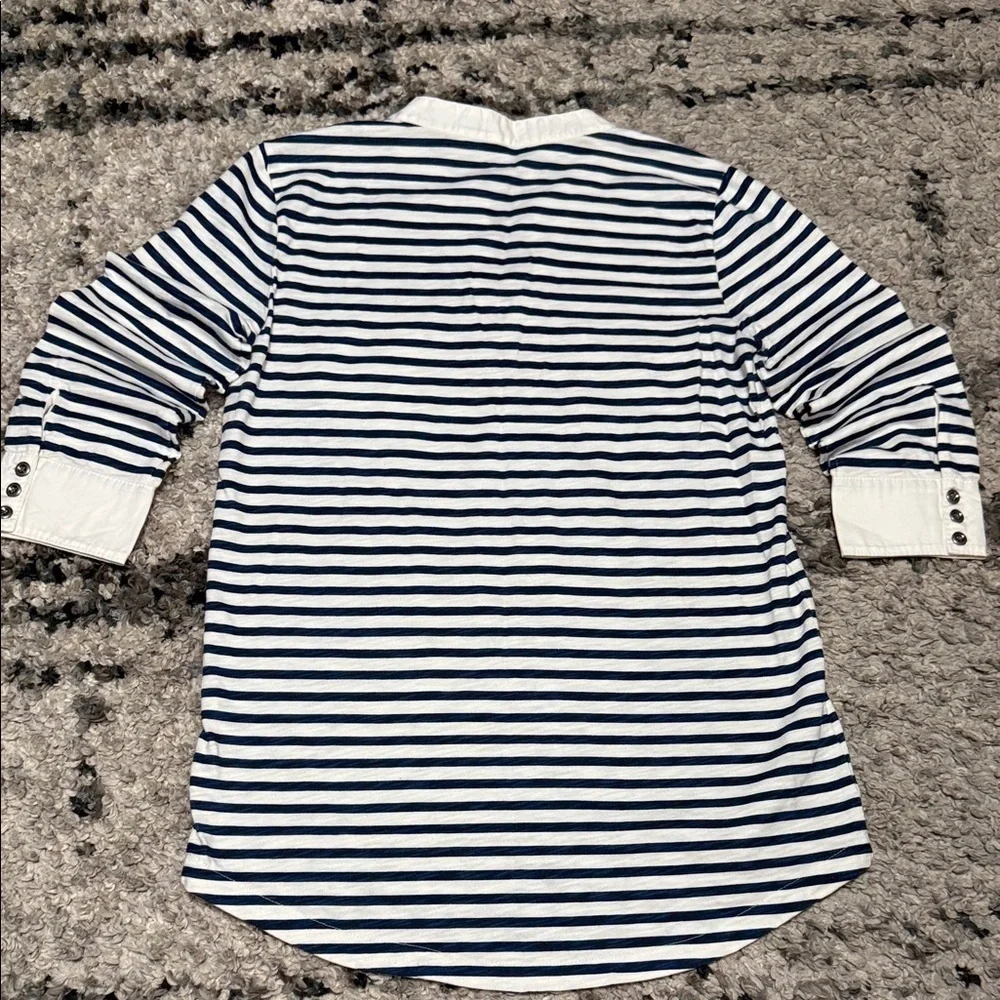 JCrew XS/S Striped Navy and White Shirt